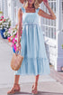 Southern Belle Ruffle Trim High Waist Sleeveless Maxi Dress