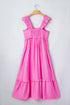 Southern Belle Ruffle Trim High Waist Sleeveless Maxi Dress