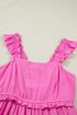 Southern Belle Ruffle Trim High Waist Sleeveless Maxi Dress