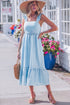 Southern Belle Ruffle Trim High Waist Sleeveless Maxi Dress