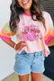 Southern Belle Sequin Disco Ball Color Block Sleeve Graphic Tee