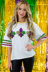 Southern Belle Sequin Fleur De Lis Varsity T Shirt