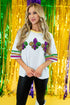 Southern Belle Sequin Fleur De Lis Varsity T Shirt