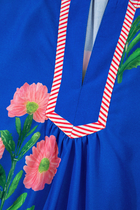 Southern Belle Short Sleeve Split Neck Floral Dress