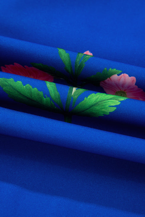 Southern Belle Short Sleeve Split Neck Floral Dress