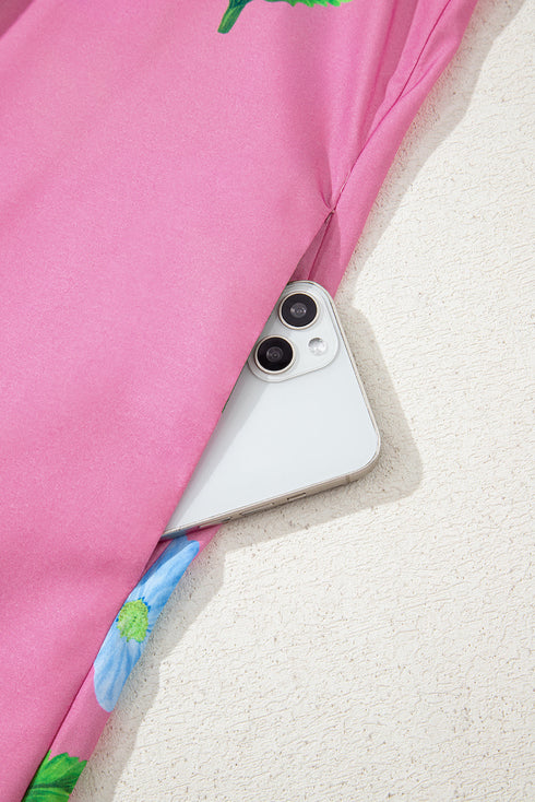 Southern Belle Short Sleeve Split Neck Floral Dress