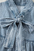 Southern Belle Sleeveless Ruffled Bowknot Denim Mini Dress