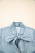 Southern Belle Sleeveless Ruffled Bowknot Denim Mini Dress