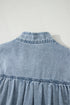 Southern Belle Sleeveless Ruffled Bowknot Denim Mini Dress