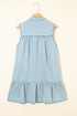 Southern Belle Sleeveless Ruffled Bowknot Denim Mini Dress