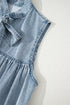 Southern Belle Sleeveless Ruffled Bowknot Denim Mini Dress