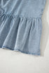 Southern Belle Sleeveless Ruffled Bowknot Denim Mini Dress