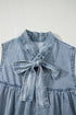 Southern Belle Sleeveless Ruffled Bowknot Denim Mini Dress