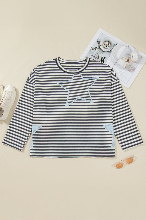 Southern Belle Star And Stripe Long Sleeve Top