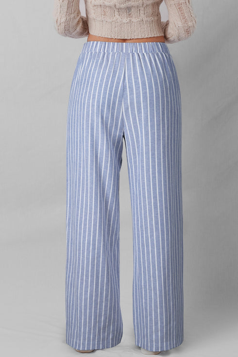 Southern Belle Stripe Button Detail Wide Leg Pants