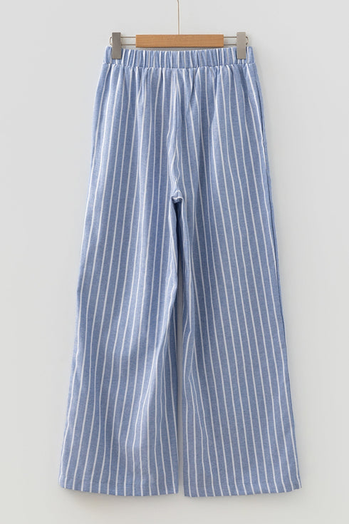 Southern Belle Stripe Button Detail Wide Leg Pants