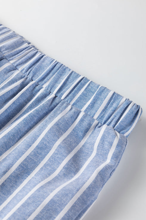 Southern Belle Stripe Button Detail Wide Leg Pants