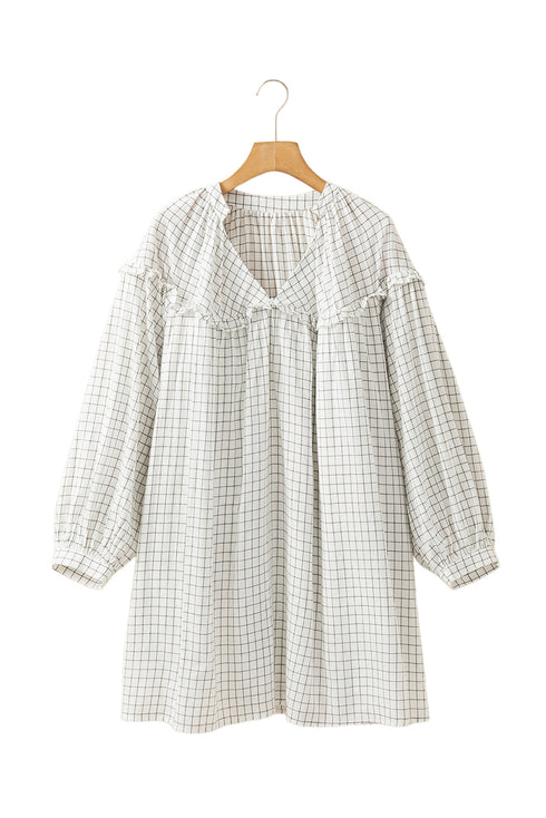 Southern Belle Stripe Checkered Frilled Babydoll Mini Dress