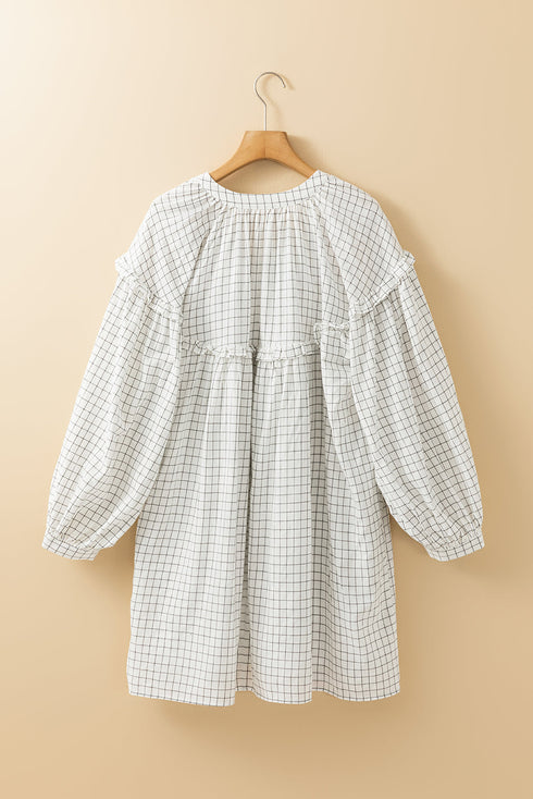 Southern Belle Stripe Checkered Frilled Babydoll Mini Dress