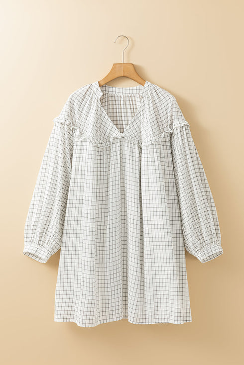 Southern Belle Stripe Checkered Frilled Babydoll Mini Dress