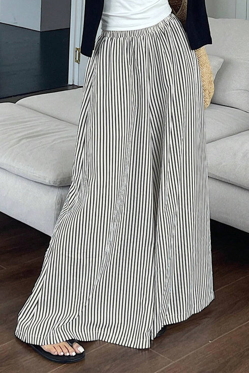 Southern Belle Stripe Elastic Waist Wide Leg Pants