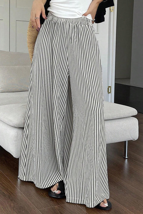 Southern Belle Stripe Elastic Waist Wide Leg Pants