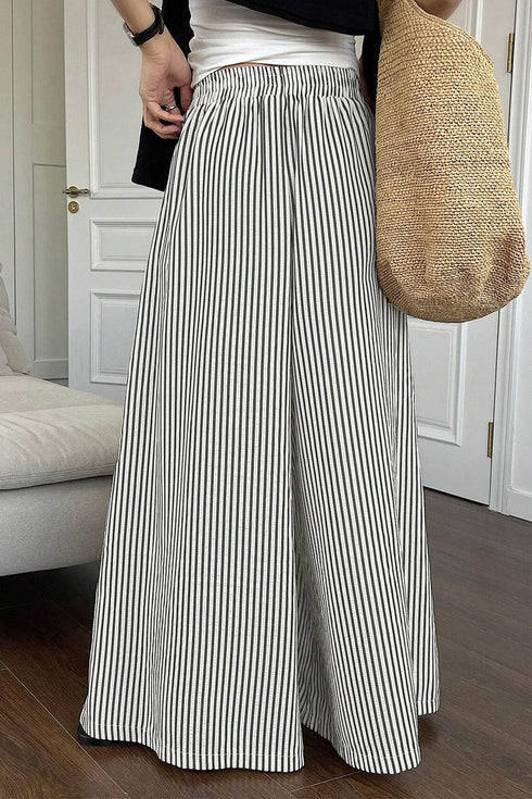 Southern Belle Stripe Elastic Waist Wide Leg Pants