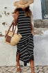 Southern Belle Stripe Print Open Back Sleeveless Maxi Dress