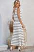 Southern Belle Stripe Print Open Back Sleeveless Maxi Dress