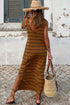 Southern Belle Stripe Print Open Back Sleeveless Maxi Dress