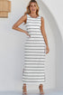 Southern Belle Stripe Print Open Back Sleeveless Maxi Dress