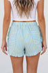 Southern Belle Stripe Ruffle Trim Elastic Waist Casual Shorts
