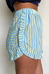 Southern Belle Stripe Ruffle Trim Elastic Waist Casual Shorts