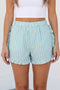 Southern Belle Stripe Ruffle Trim Elastic Waist Casual Shorts