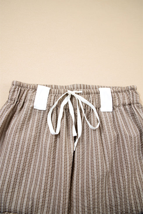 Southern Belle Striped Drawstring Cargo Jogger Pants