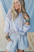 Southern Belle Striped Drawstring Elastic Waist Denim Shorts