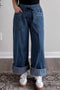 Southern Belle Striped Drawstring Pocketed Loose Jeans