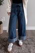 Southern Belle Striped Drawstring Pocketed Loose Jeans