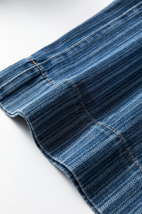 Southern Belle Striped Drawstring Pocketed Loose Jeans