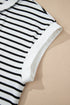 Southern Belle Striped Half Button Matching Short Set