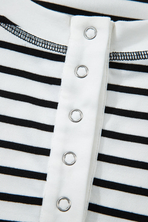 Southern Belle Striped Half Button Matching Short Set
