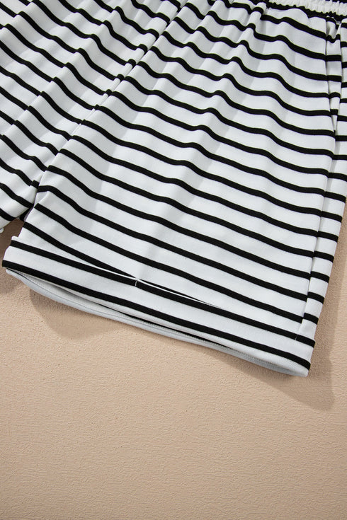 Southern Belle Striped Half Button Matching Short Set