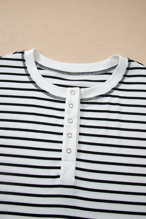Southern Belle Striped Half Button Matching Short Set
