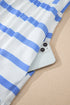 Southern Belle Striped Ricrac Trim Puff Sleeve Midi Dress