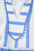 Southern Belle Striped Ricrac Trim Puff Sleeve Midi Dress