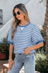 Southern Belle Striped Short Bubble Sleeve Tee