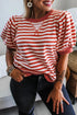 Southern Belle Striped Short Bubble Sleeve Tee