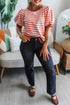 Southern Belle Striped Short Bubble Sleeve Tee