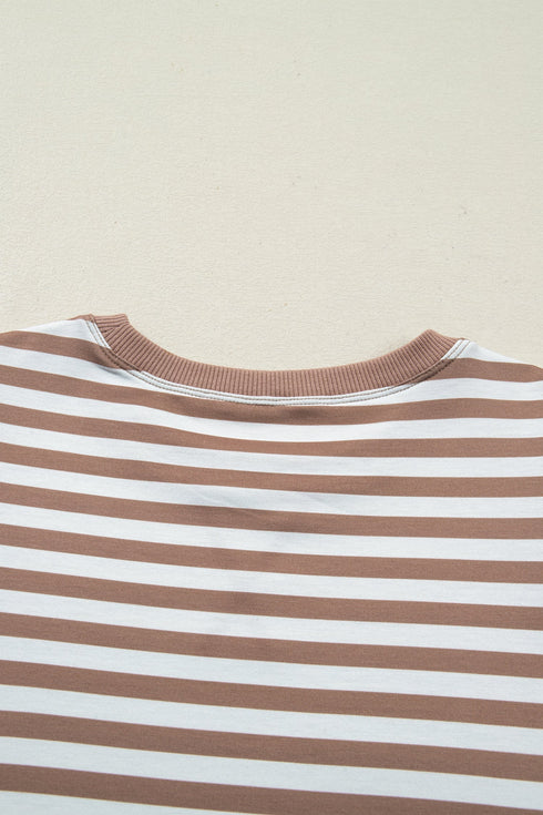 Southern Belle Striped Short Bubble Sleeve Tee