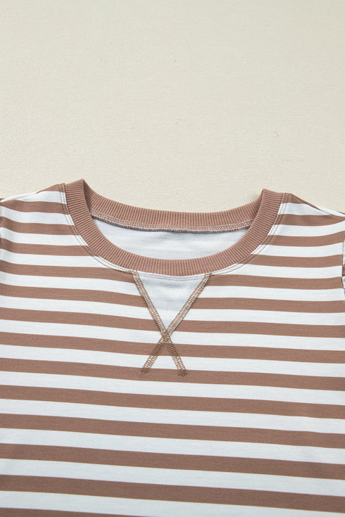 Southern Belle Striped Short Bubble Sleeve Tee